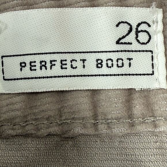 GAP 1969 Perfect Boot Corduroy Pants Women’s 26 Shark Skin Gray Tan 32" Inseam - Picture 5 of 9